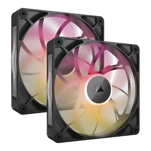 CORSAIR iCUE LINK RX140MAX RGB 140mm Cabinet Fan - Black (Dual Pack)